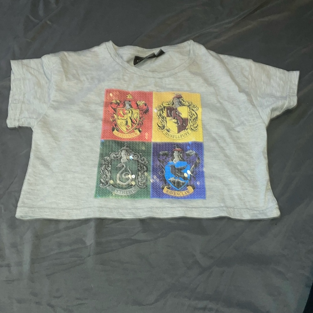 Harry Potter kids crop top casual tee with sequin